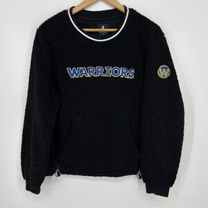 Fisll NBA Golden State Warriors Sherpa Fleece Pullover Sweatshirt Black Womens L